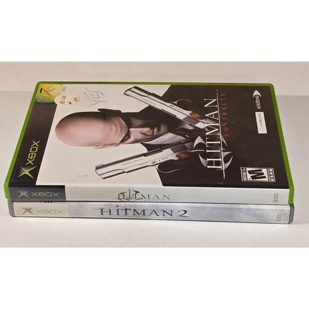 Original Xbox Hitman Contracts & Hitman 2 Silent Assassin CIB Game Lot
